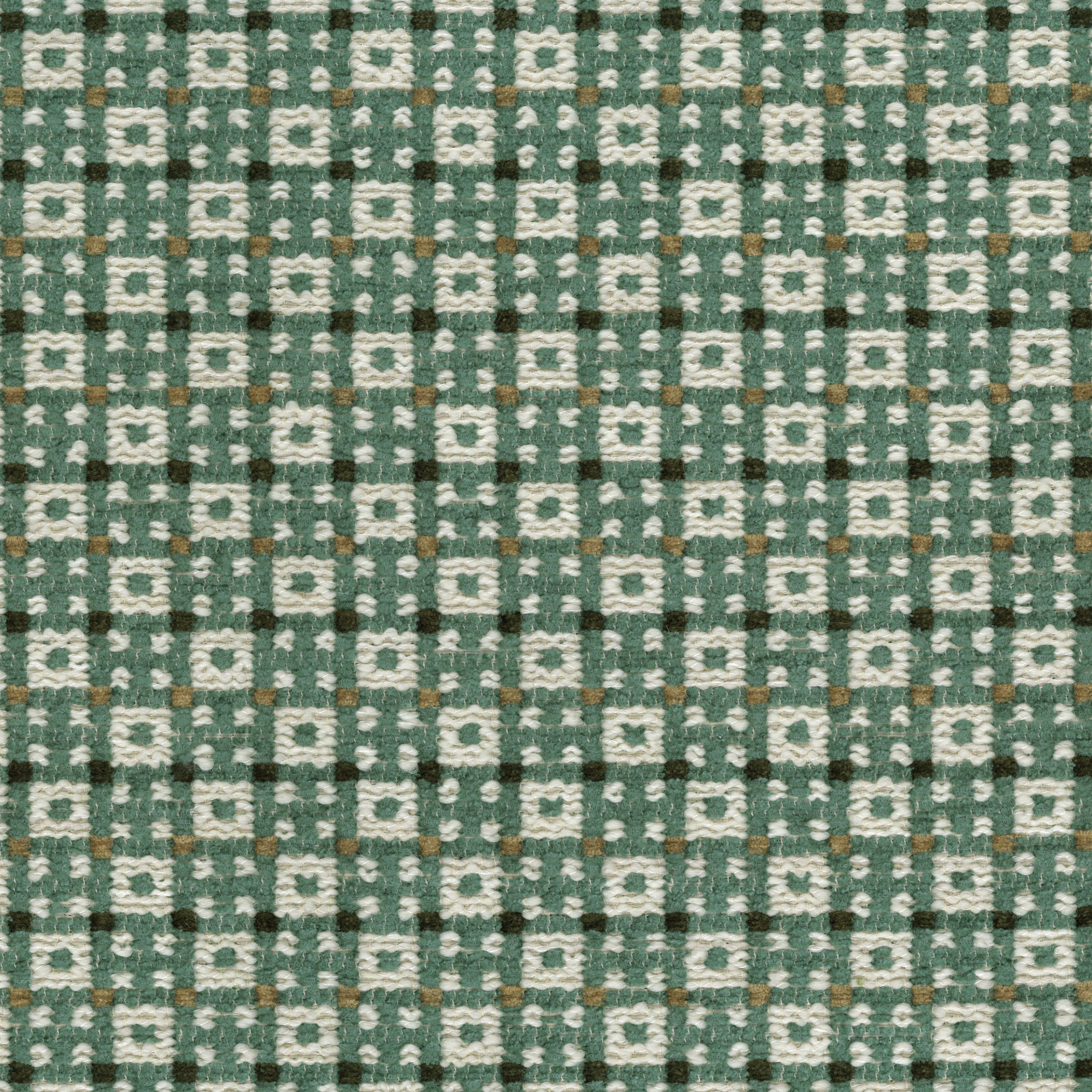 Nina Campbell Fabric Dallimore Weaves Chiddingstone Teal/Beige/Chocolate