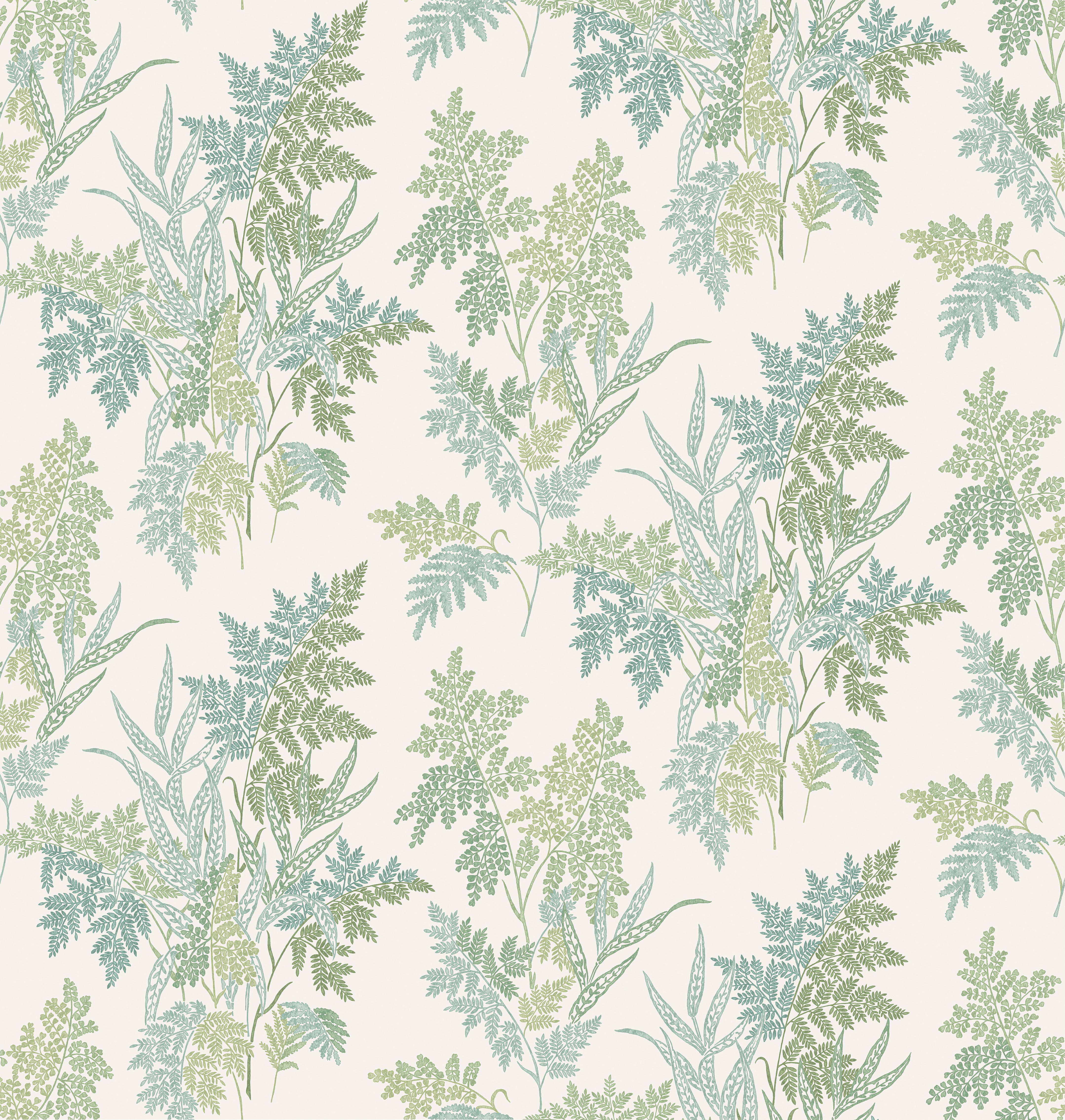Nina Campbell Fabric - Dallimore Fern Craze Aqua/Eucalyptus NCF4533-03