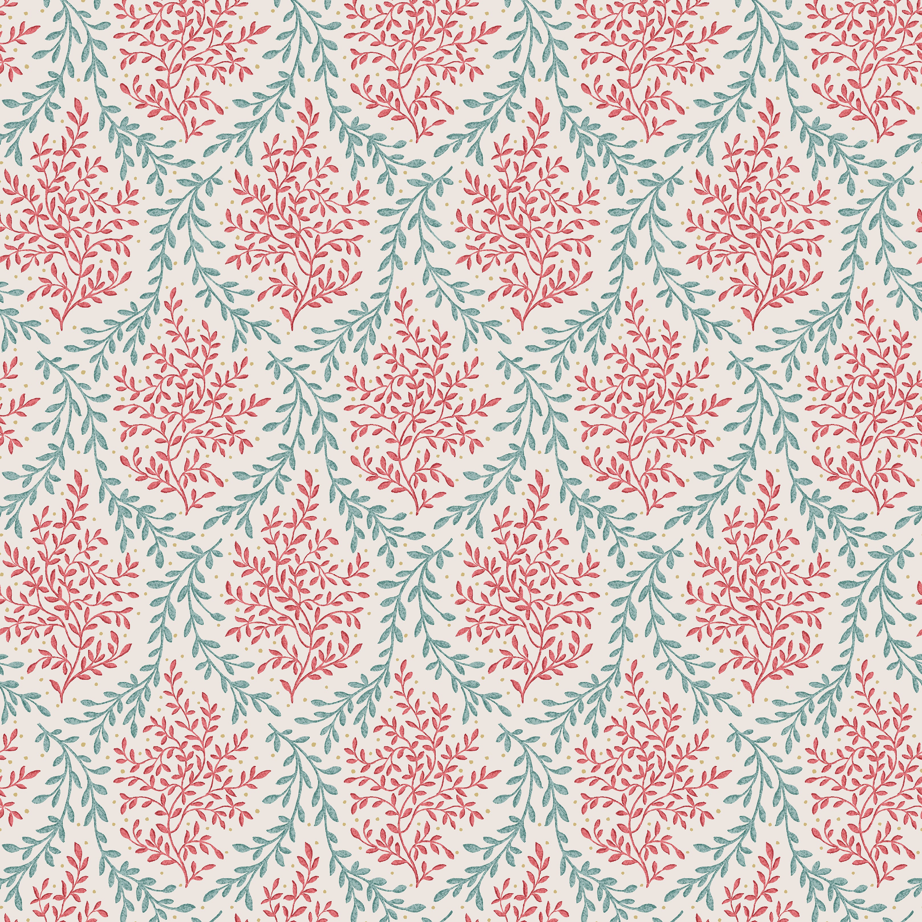 Nina Campbell Fabric - Dallimore Bedgebury Red/Teal NCF4534-04