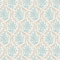 Nina Campbell Dallimore Bedgebury Fabric Aqua/Beige NCF4534-05