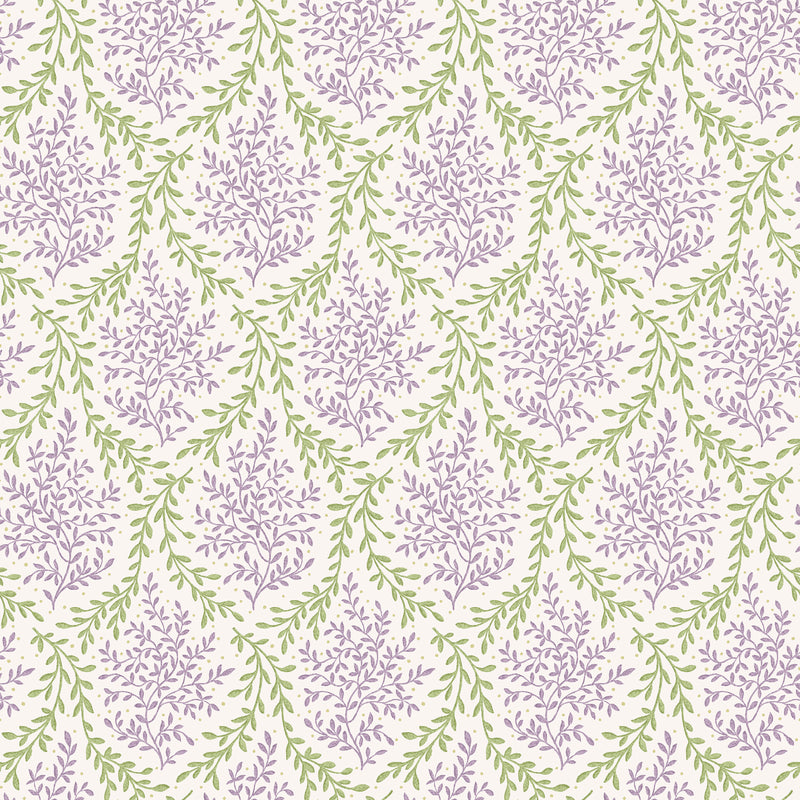 Nina Campbell Fabric - Dallimore Bedgebury Lilac/Green NCF4534-06