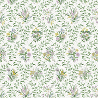 Nina Campbell Dallimore Hollingbourne Fabric Green/Lilac/Yellow NCF4535-03
