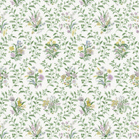 Nina Campbell Fabric - Dallimore Hollingbourne Green/Lilac/Yellow NCF4535-03