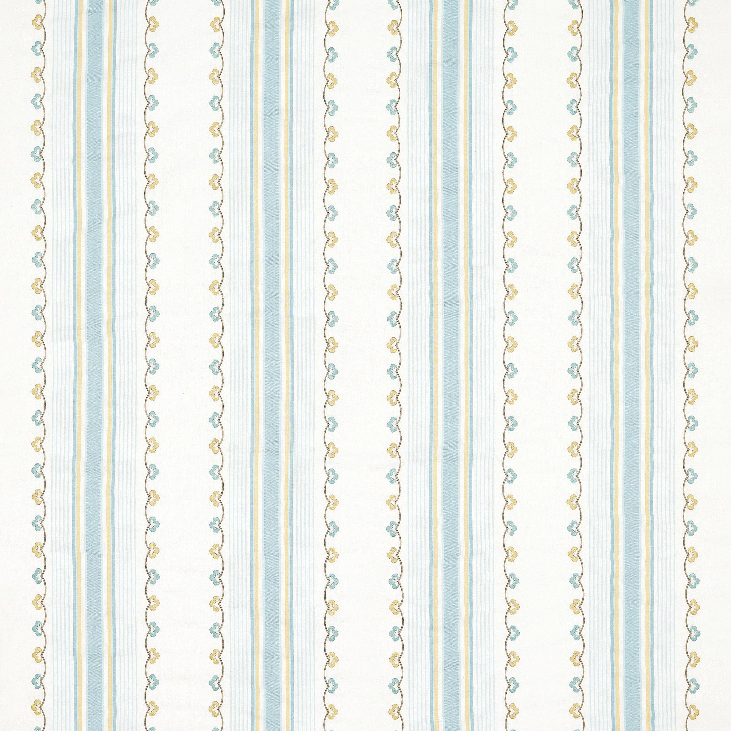 Nina Campbell Athena Mabel Stripe Aqua/Yellow fabric
