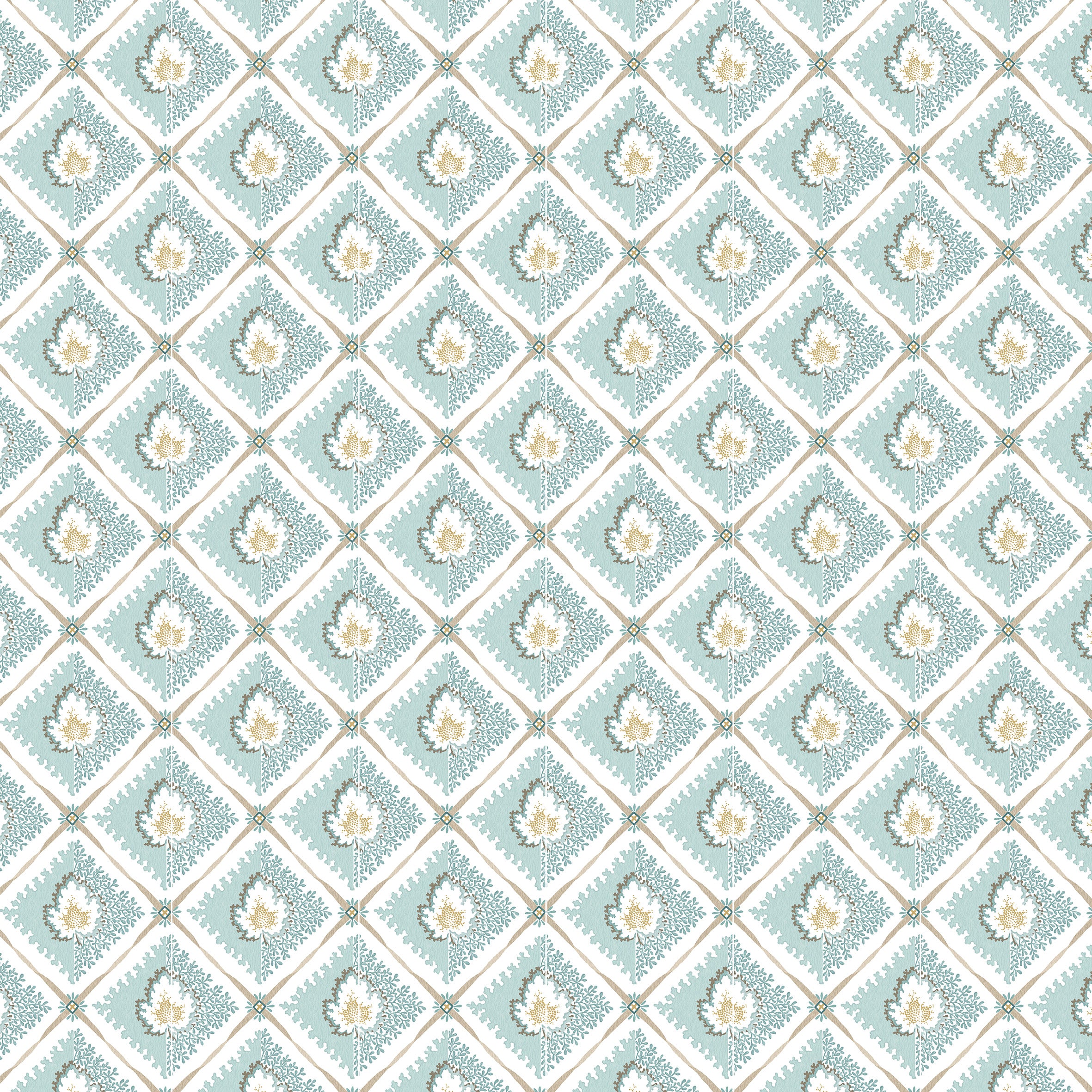 Nina Campbell Athena Elsie Fabric in Aqua