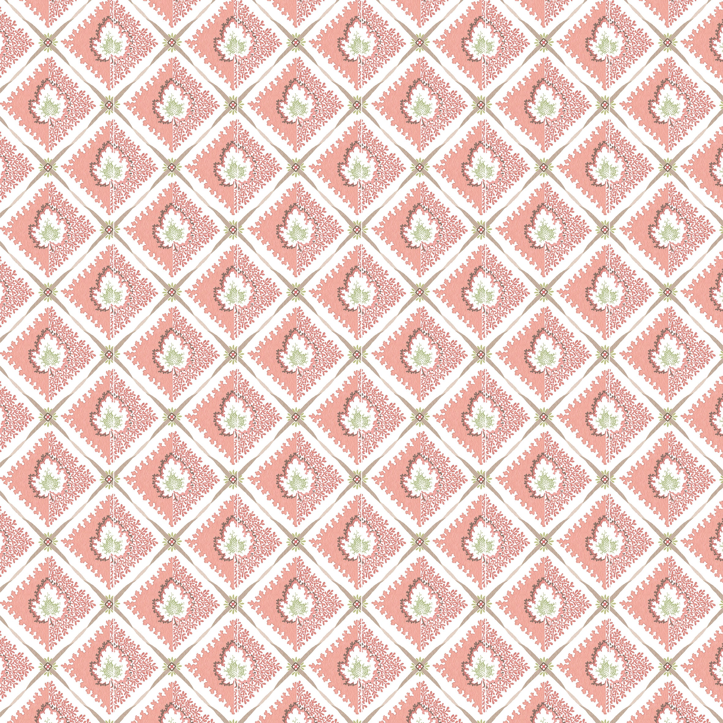 Nina Campbell Athena Elsie Coral Fabric