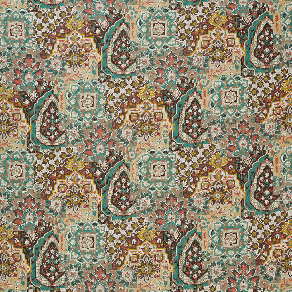 Farnaz Paridaiza Chocolate/Teal NCF4565-03 – Nina Campbell