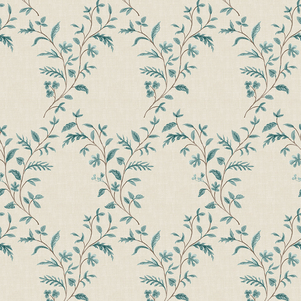 Honfleur Hollingbourne Trellis Teal NCW4596-03