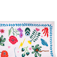 Nina Campbell Nammos Bright Graphic Summer Tablecloth close up