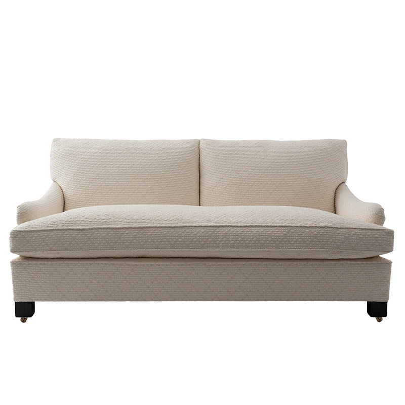 Nina Campbell the Nina sofa in white fabric against a white backround