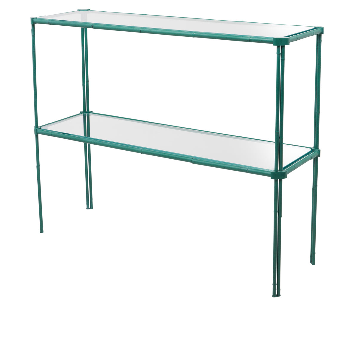 Nina Campbell Pagoda Console Small Steel Painted against a white background