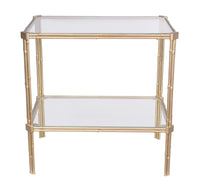 Nina Campbell Pagoda End Table in Gold Gilt against a white background