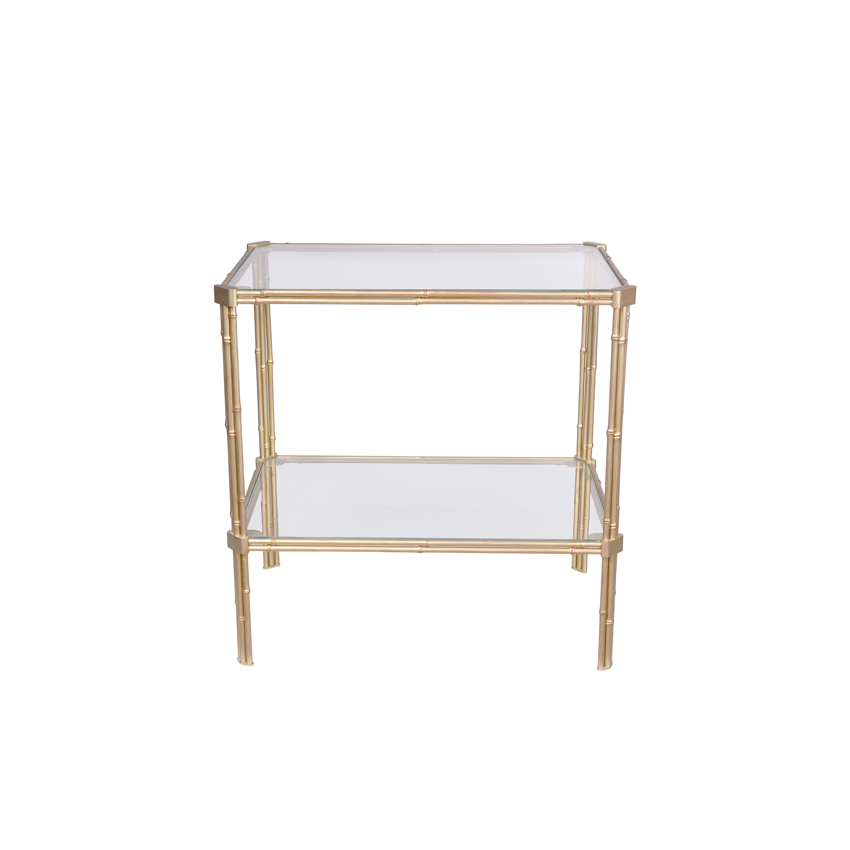 Nina Campbell Pagoda End Table in Gold Gilt against a white background