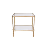 Nina Campbell Pagoda End Table in Gold Gilt against a white background