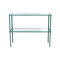 Nina Campbell Pagoda Console Small Steel Painted against a white background