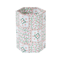 Nina Campbell Pen Pot in coral chequered pattern on white background