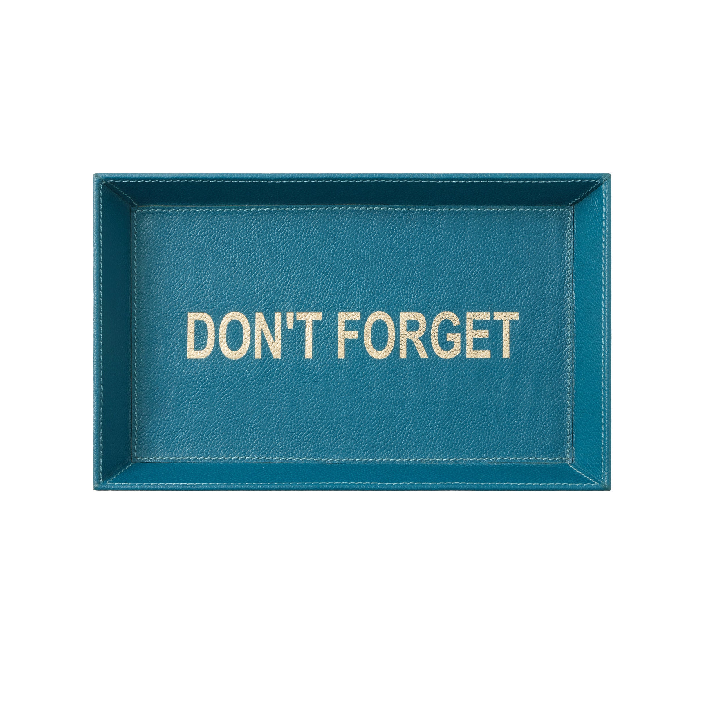 Desk Tray Don't Forget Teal Leather