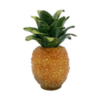 Nina Campbell ceramic hand painted pineapple candle holder on white background