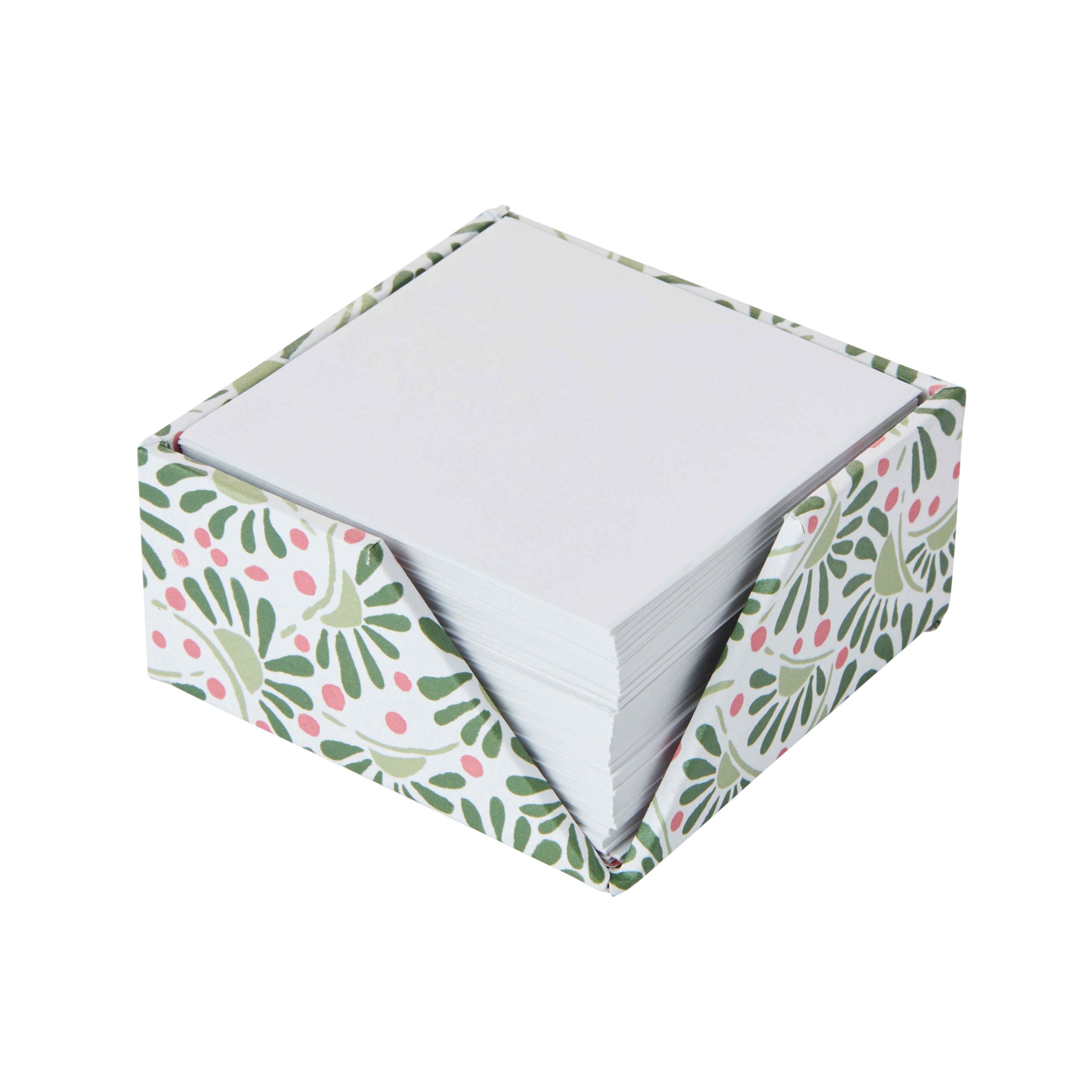 Nina Campbell post it memo box in coral colour way stationery collection on white background