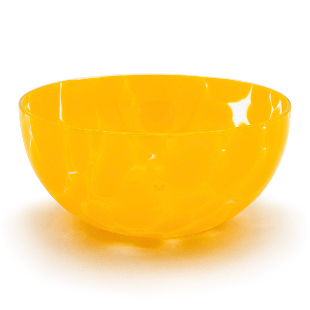 Hand Blown Gather Bowl Fritsy - Mango