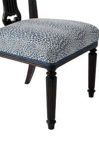 Nina Campbell Scottie Dining Chair against white background close up on seat