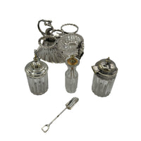 Antique Silver Cruet Set Shell c.1920
