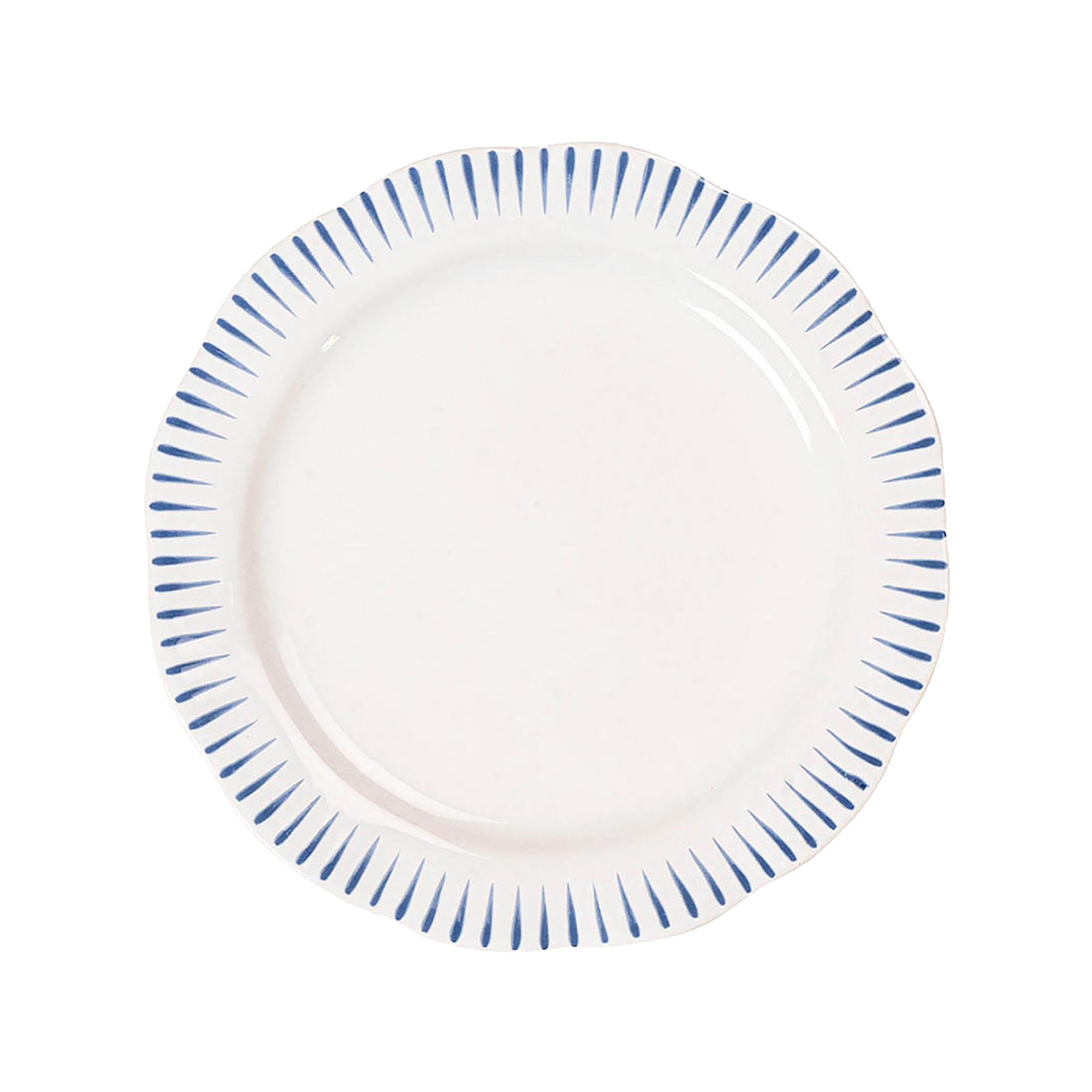 Sitio Stripe Dessert/Salad Plate Blue