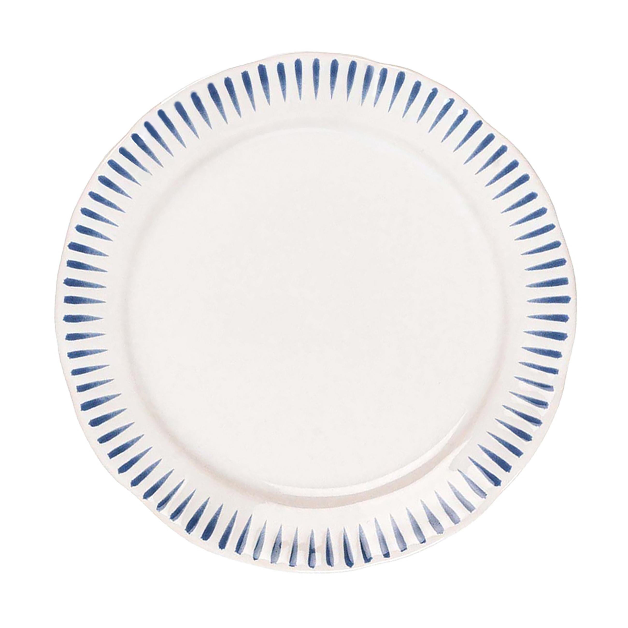 Sitio Stripe Dinner Plate Blue