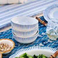 Sitio Stripe Cereal Bowl Blue