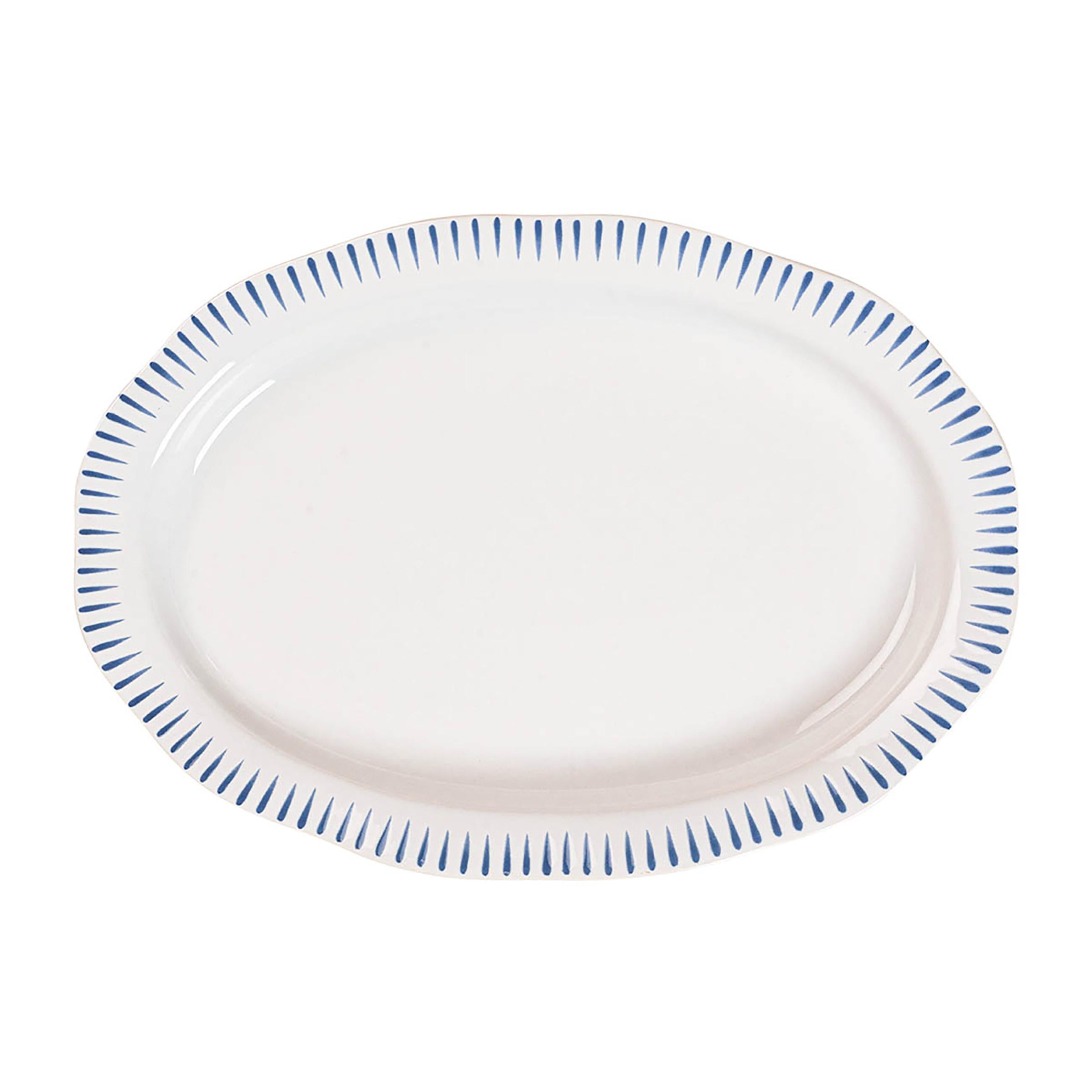 Sitio Stripe Serving Platter 17" Blue