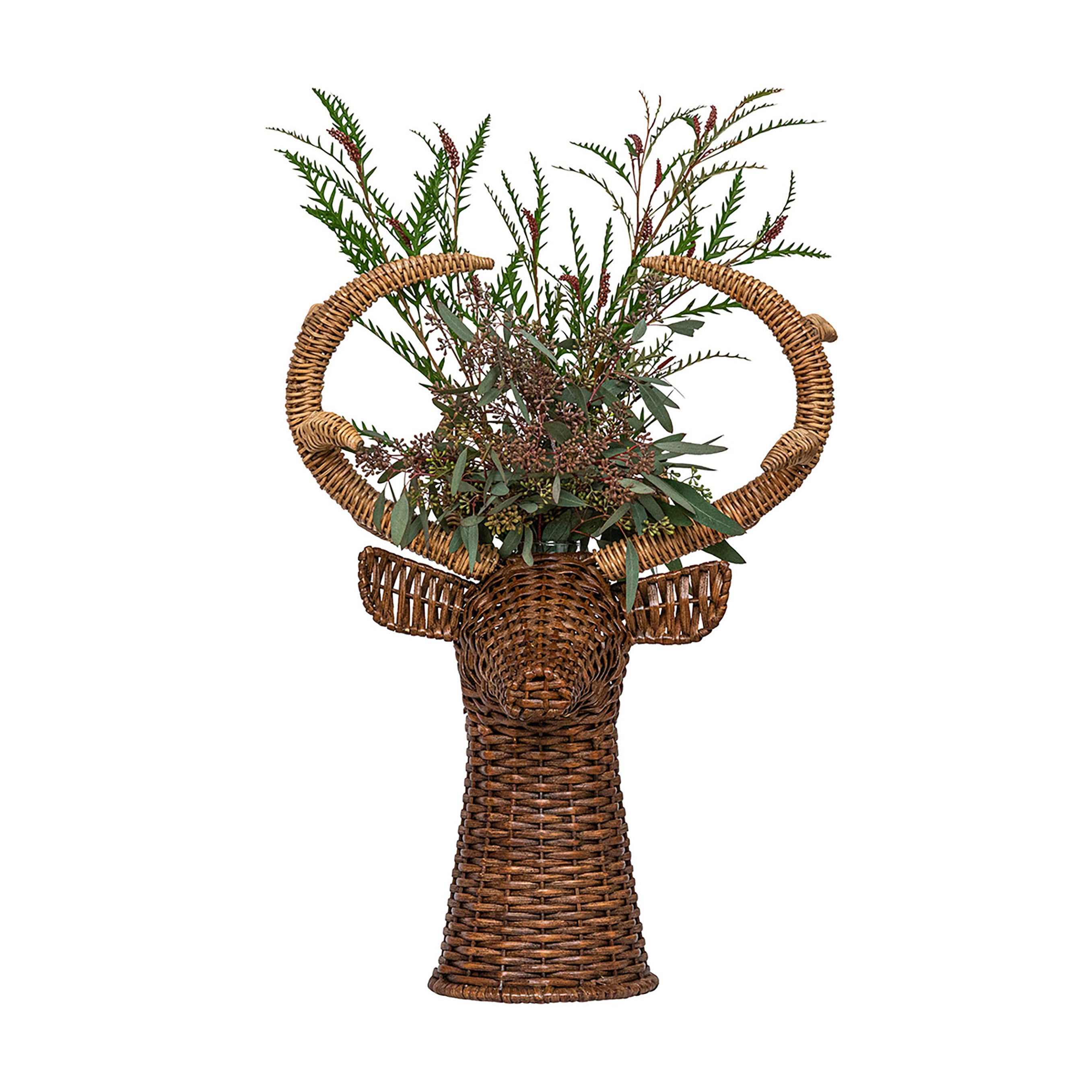 Devon Willow Wicker Stag Vase Small