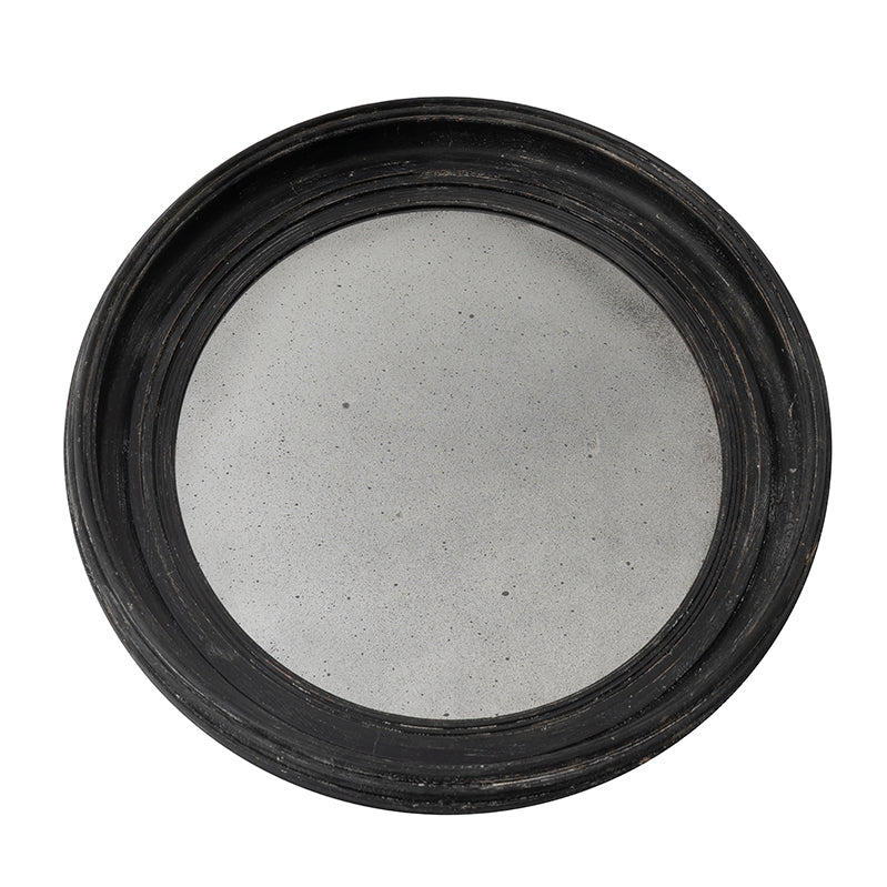 Theo Wide Rimmed Circular Mirror Black