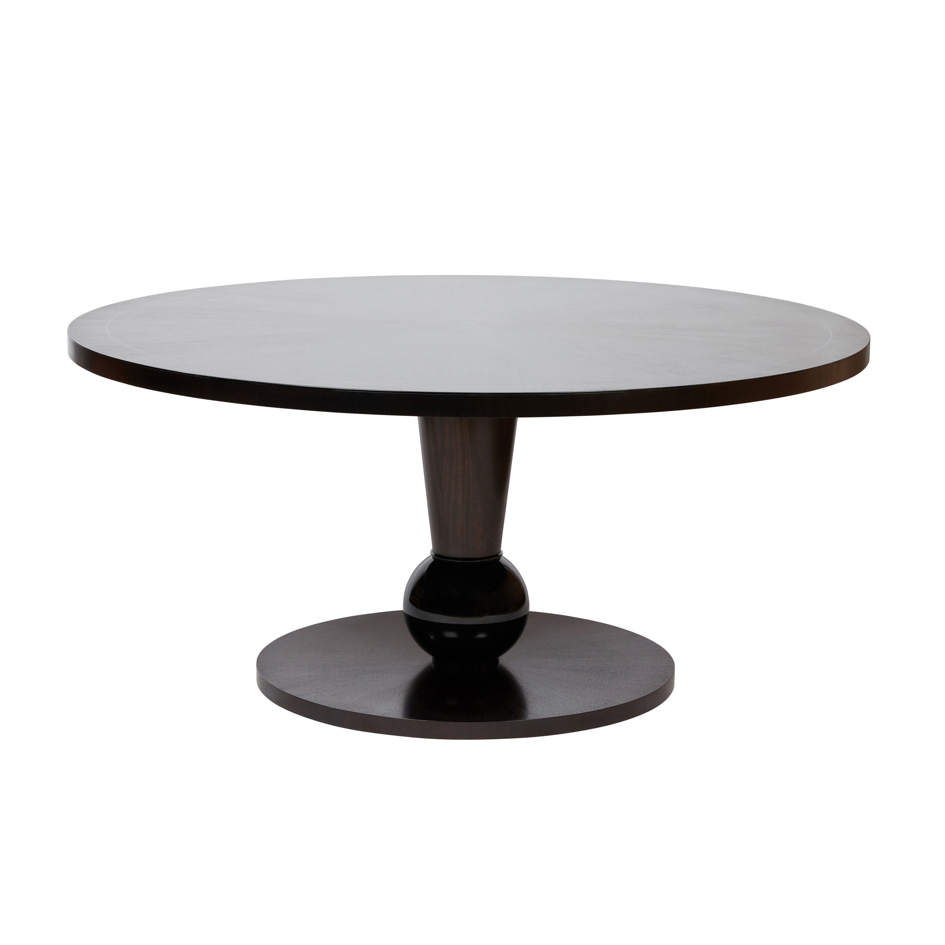 Nina Campbell Tiffany Dining Table in Dark Mahogany against a white background