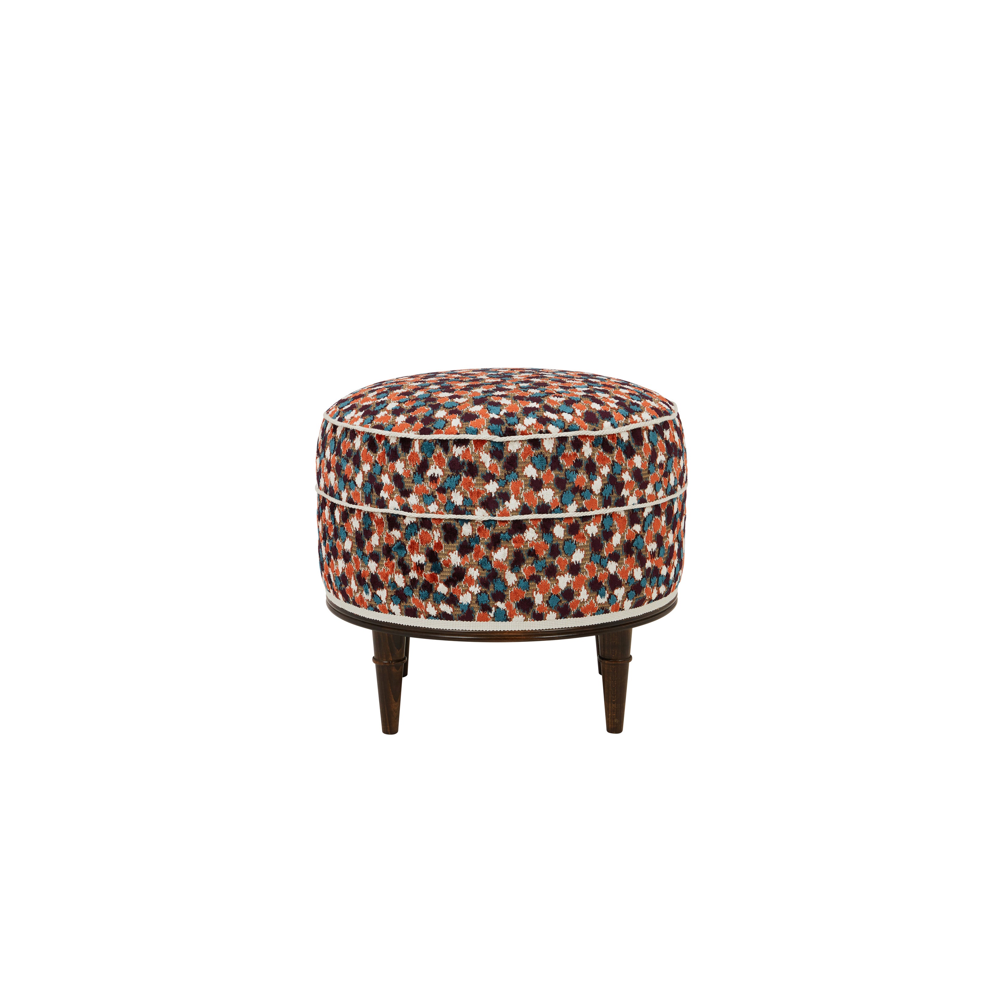 Alice Stool in Orford Peacock/Coral/Aubergine