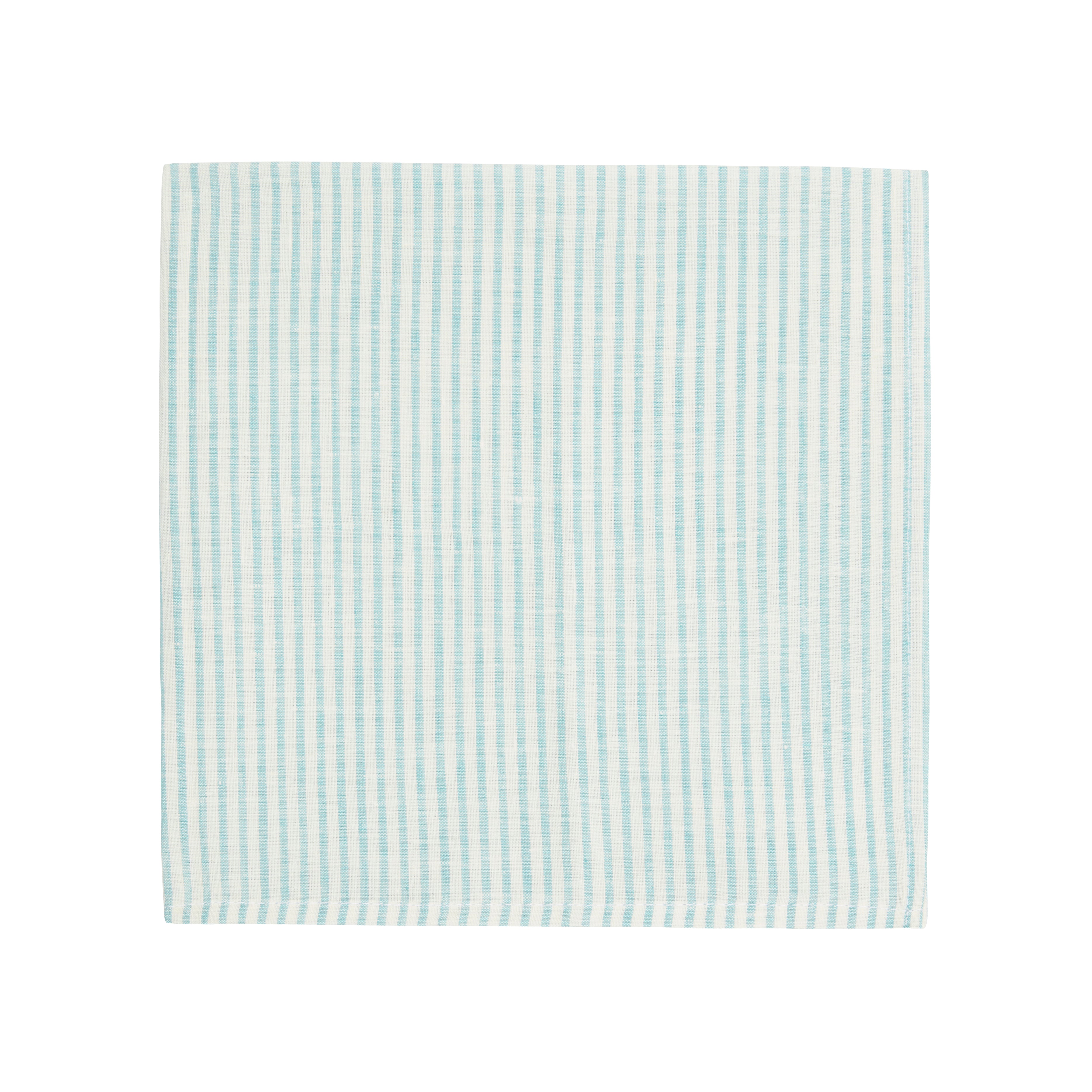 Napkin Stripe 54cm x 54cm - Aqua and White