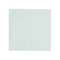Nina Campbell Stripe Napkin Aqua/White against a white background