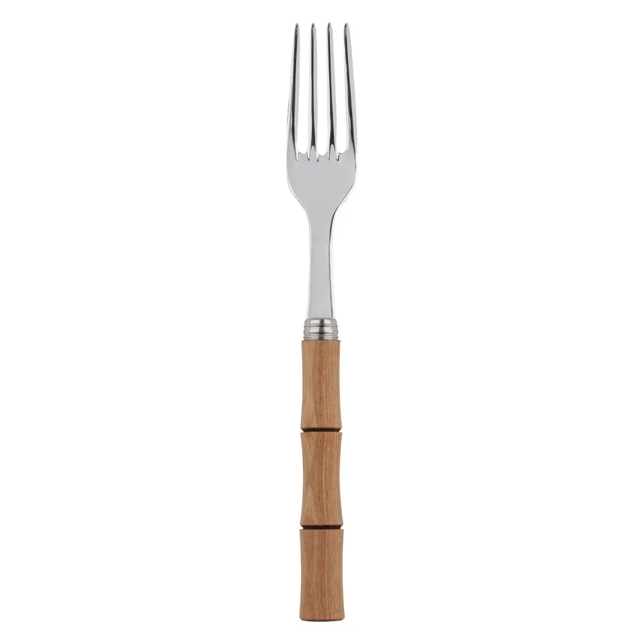 Nina Campbell Natural Bamboo Handle Salad Fork on white background