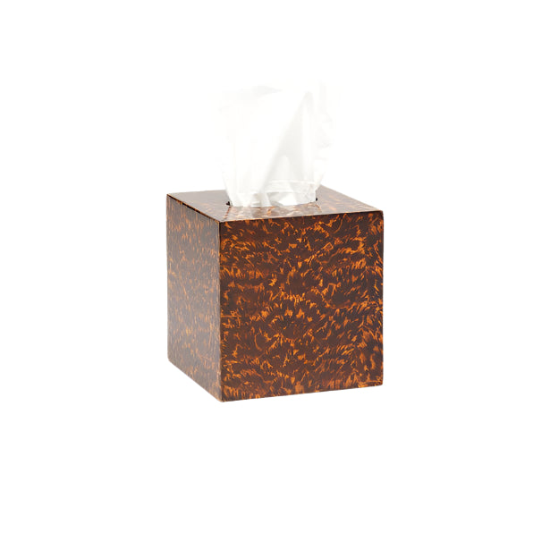 Carmel Gloss Tissue Box Square Faux Tortoise