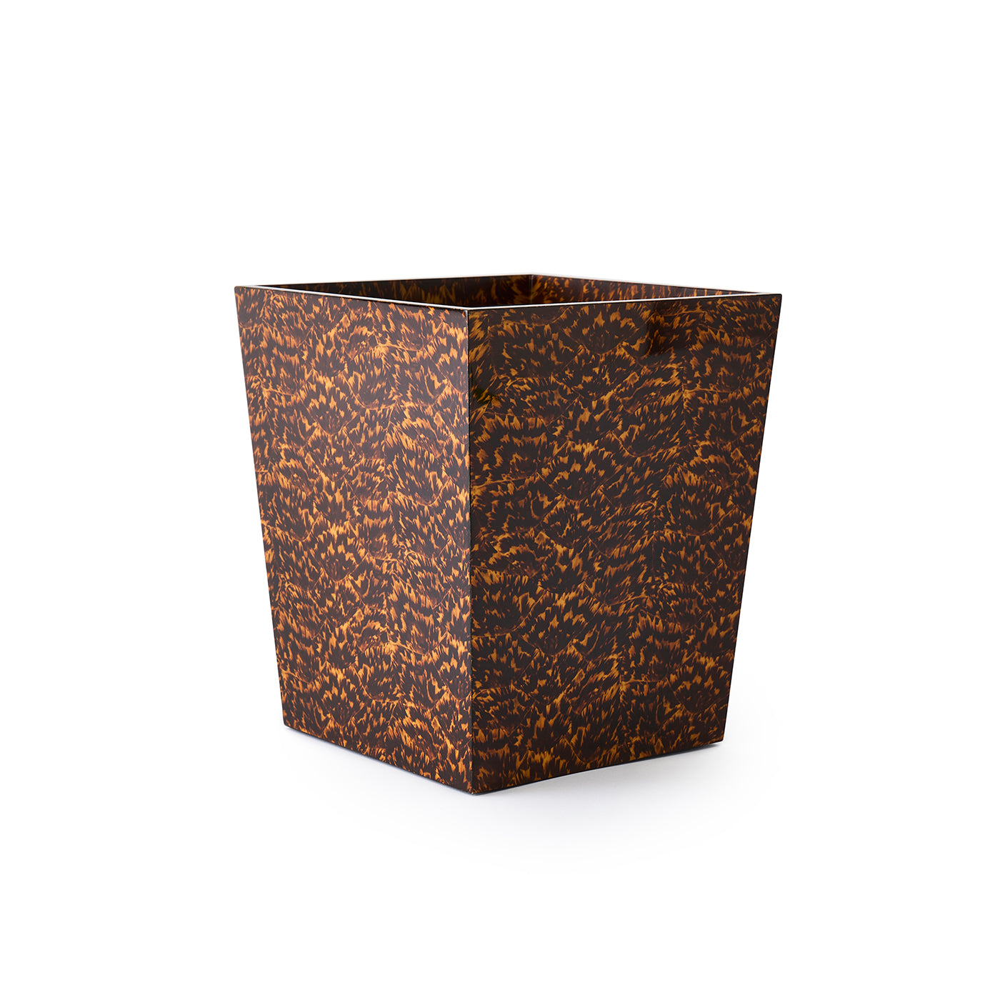 Carmel Gloss Wastebasket Faux Tortoise