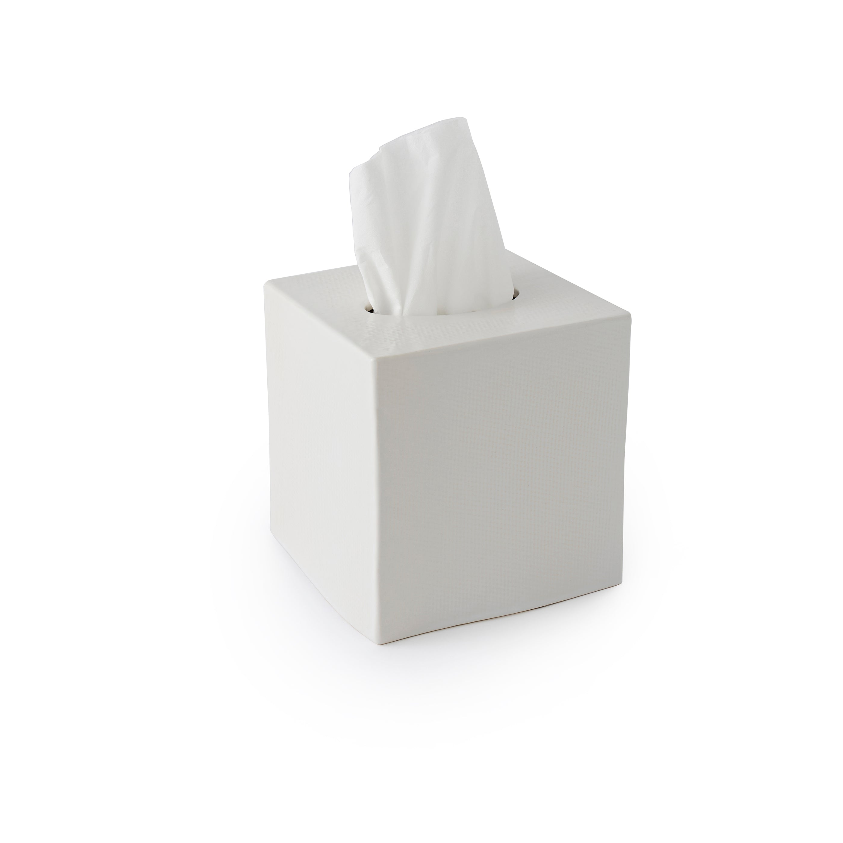 Cordoba Tissue Box Cover White Ceramic