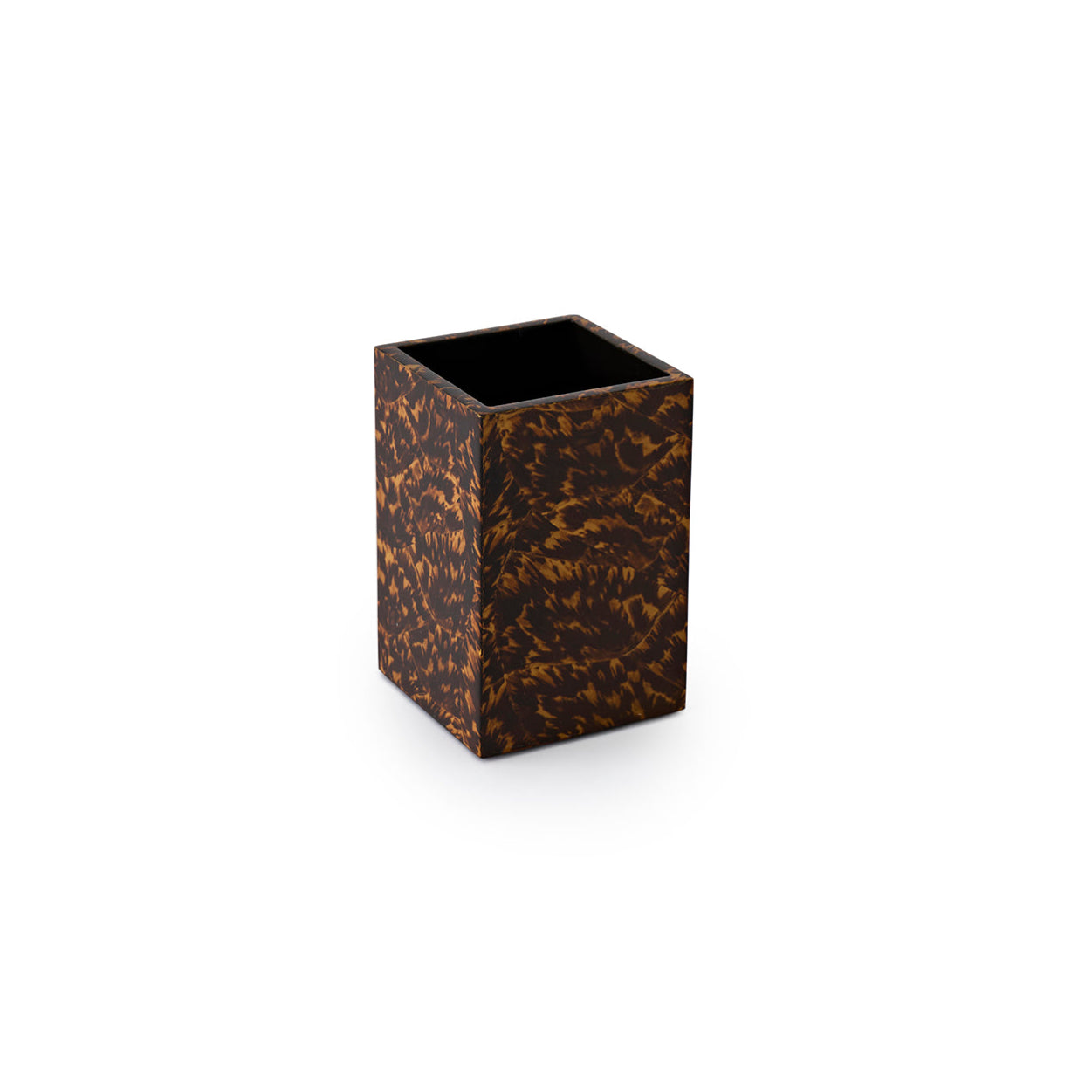 Carmel Gloss Brush Holder Faux Tortoise