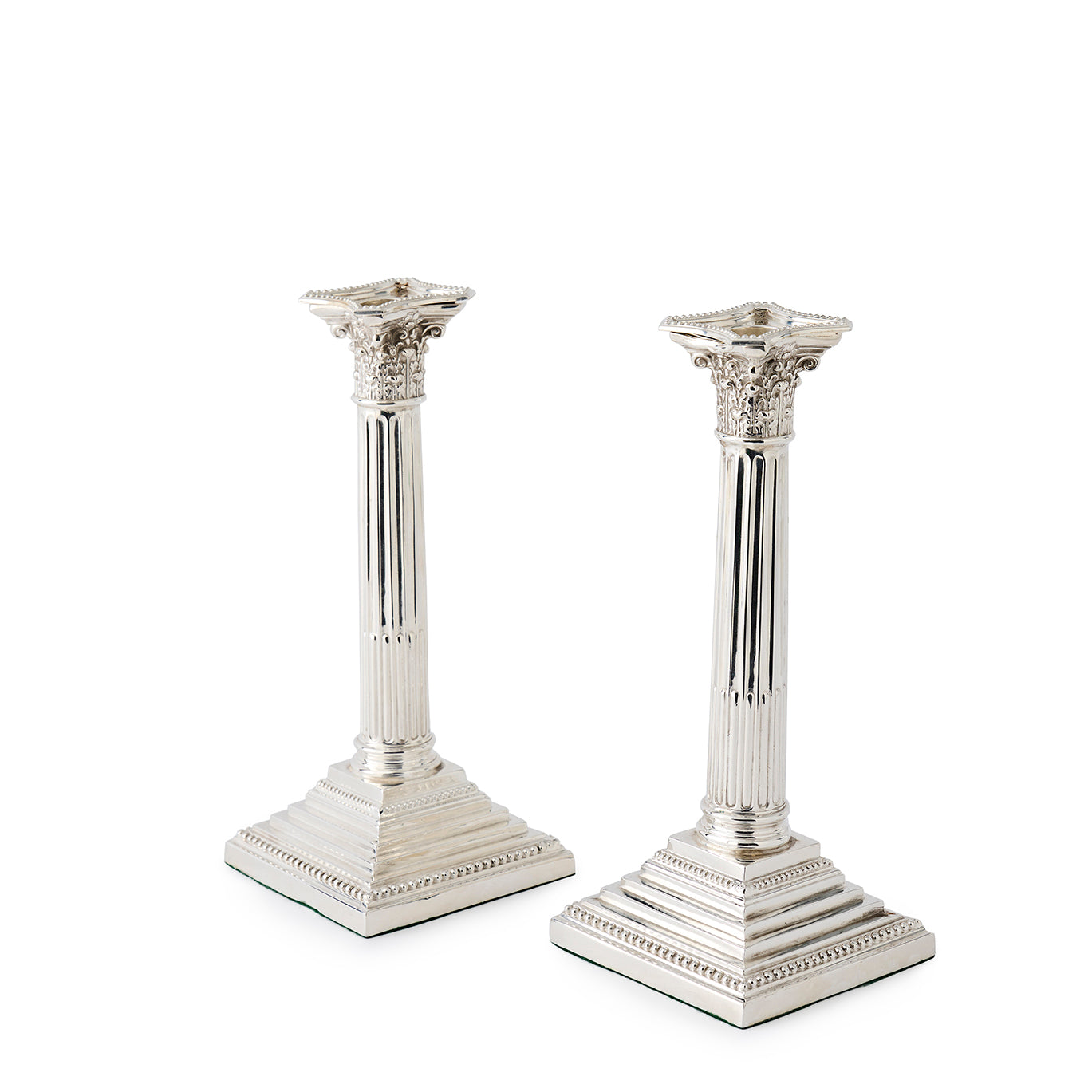A Pair Of Victorian Silver Plated Tall Candlesticks C1890