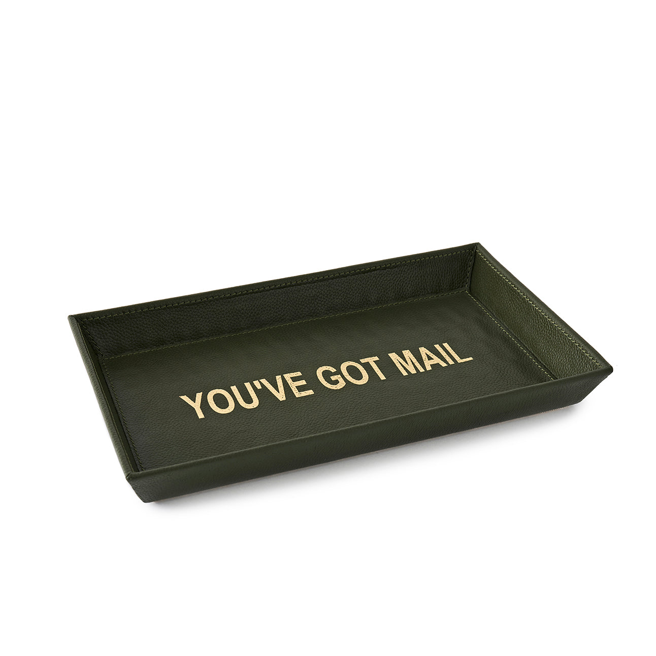 Decorah Desk Tray Forest Leather Large You've Got Mail