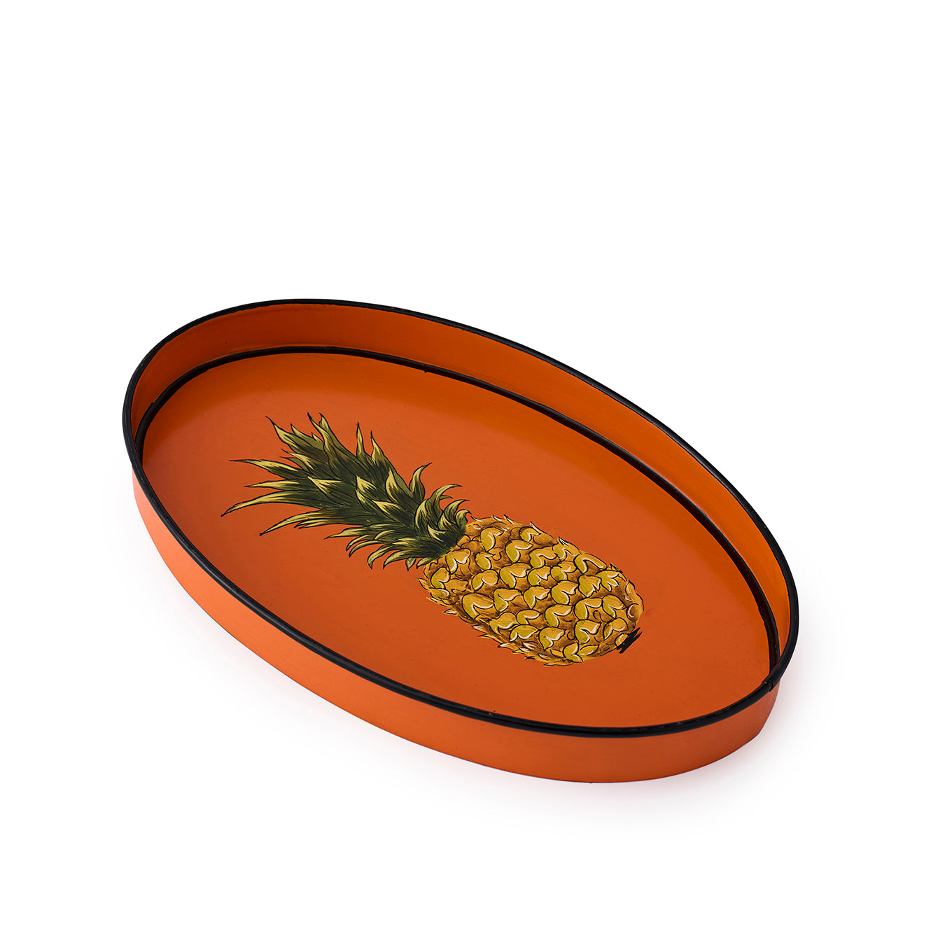 Iron Tray Oval Pineapple Orange