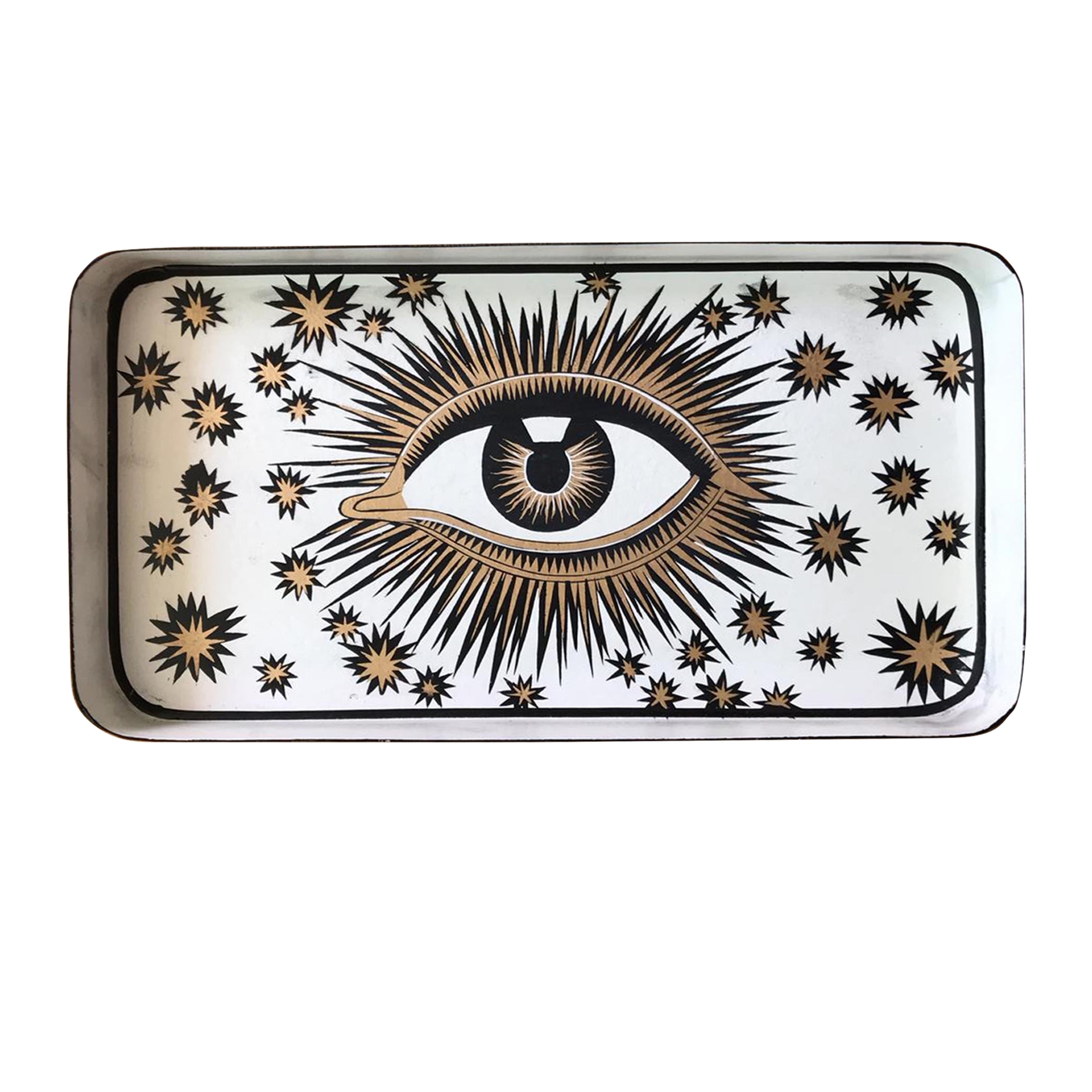 Nina Campbell Iron Tray Eye White against a white background