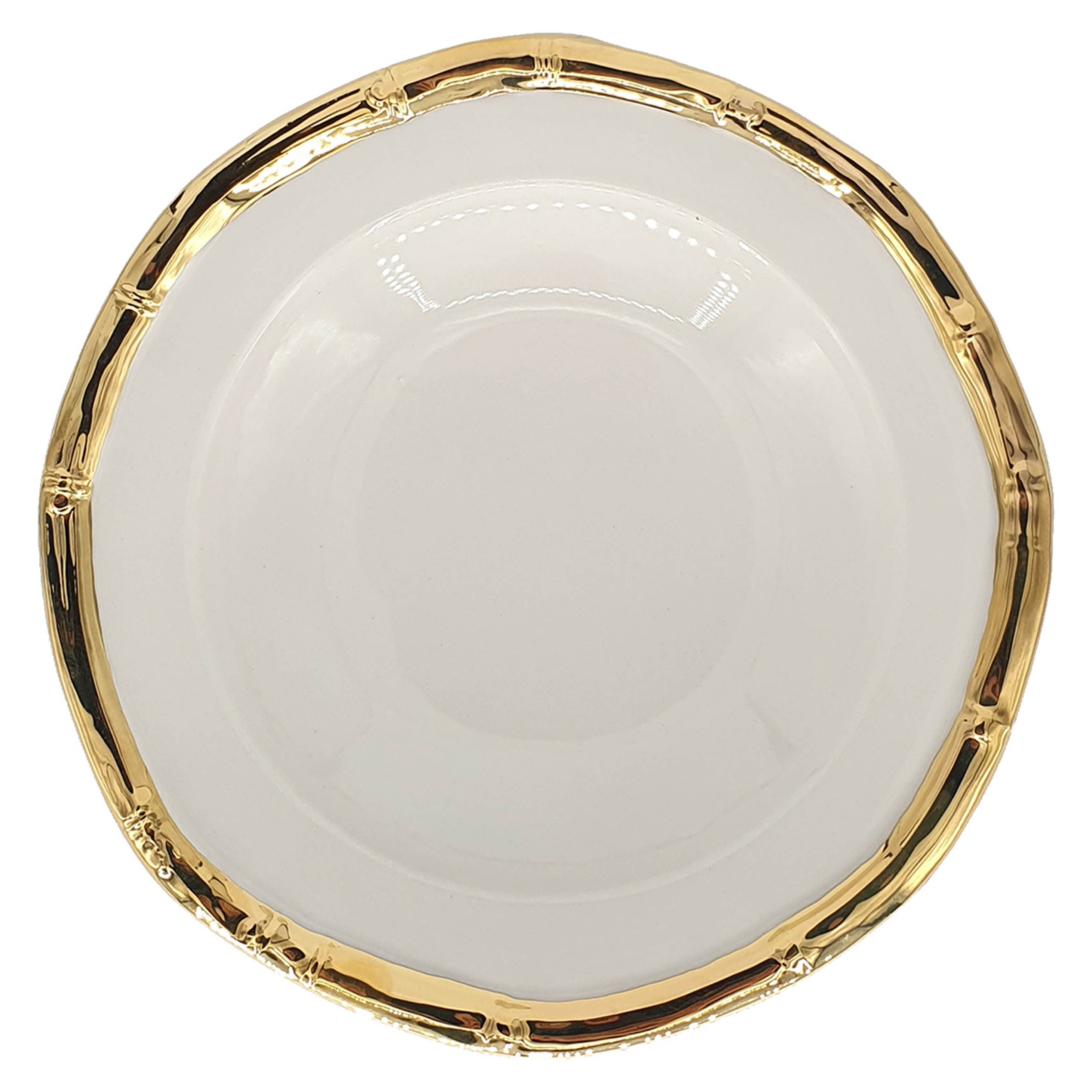 Bamboo Hand-Painted Ceramic Plate 27cm - Gold