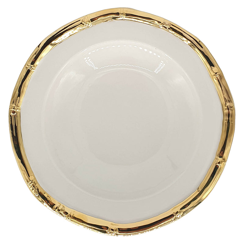 Bamboo Hand-Painted Ceramic Plate 27cm - Gold