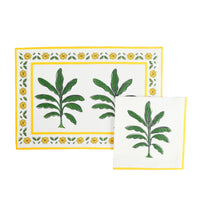 Set of Four Placemat & Napkin Palms