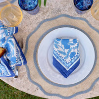 Placemat Scalloped - Blue Rice Paper