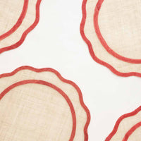 Placemat Scalloped- Red Rice Paper